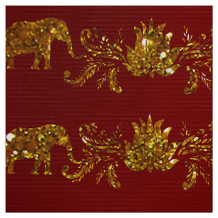 Éléphants et tissu de Lotus