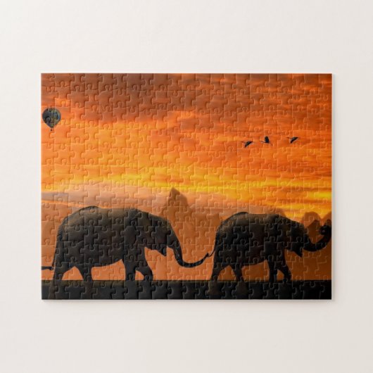 Eléphants Famille Jigsaw Puzzle (Horizontal)