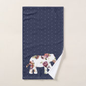 Elephants floraux bohème et Pois tendance (Serviette à main)