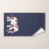 Elephants floraux bohème et Pois tendance (Serviette à main)