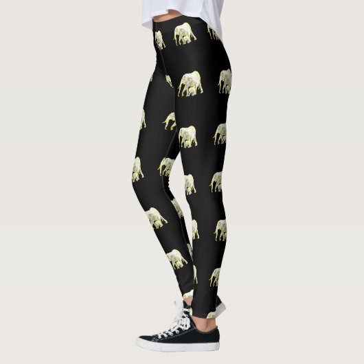Elephants Frangipani, dames Leggings (Gauche)