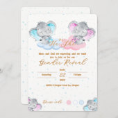 Elephant's Gender Reveal Invitation (Devant / Derrière)