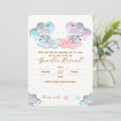 Elephant's Gender Reveal Invitation (Debout devant)