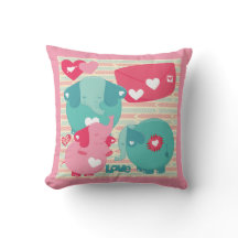 Elephants Gepersonaliseerd Valentijn Pillow