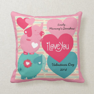 Elephants Gepersonaliseerd Valentijn Pillow Kussen