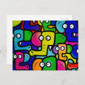 ELEPHANTS GRAFFITI Briefkaart Ver.2 (Voorkant / Achterkant)