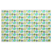 Éléphants gris de vert bleu sur le tissu blanc (Fat Quarter)