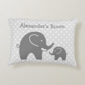 Eléphants gris mignons accent coussin pour la cham (Dos)