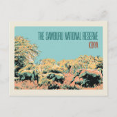 Elephants in het Nationaal Reserve van Samburu, Ke Briefkaart (Voorkant)