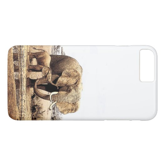 Eléphants iPhone 7 Plus Coque (Dos (Horizontal))