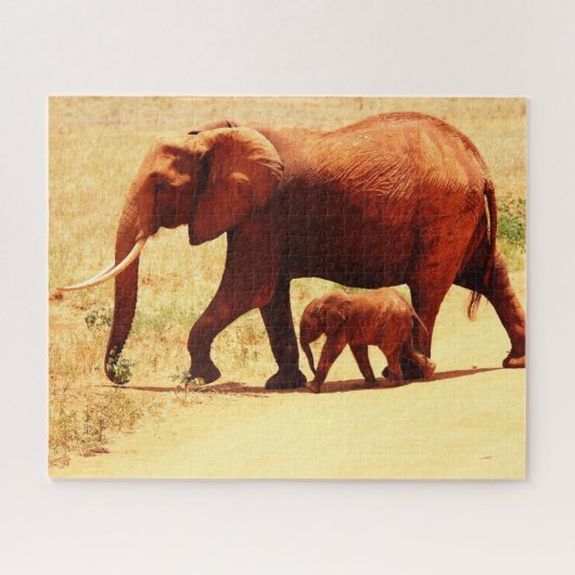 Elephants Jigzaag Puzzle Legpuzzel (Horizontaal)