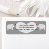 Eléphants jumeaux Étiquette de retour neutre (En situation)