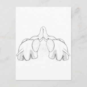 Elephants kussen briefkaart