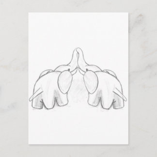 Elephants kussen briefkaart