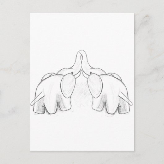 Elephants kussen briefkaart (Voorkant)
