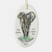 Elephants met aangepaste kerstmis hebben alleen Tu Keramisch Ornament (Rechts)