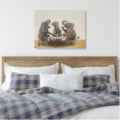 Elephants met theefeestje canvas afdruk (Insitu (Slaapkamer))