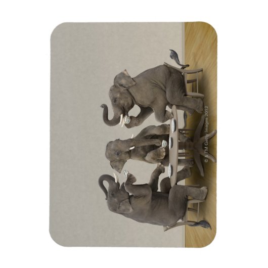 Elephants met theefeestje magneet (Verticaal)