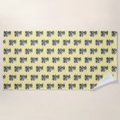 Eléphants mignons avec serviette de plage à fleurs (Devant)