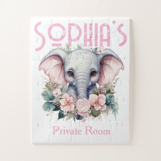 Éléphants mignons puzzles floraux (Vertical)