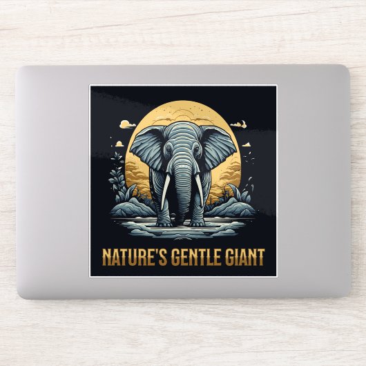Elephants Nature's Gentle Giant Sticker (Computer)