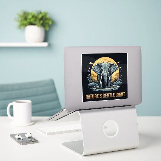 Elephants Nature's Gentle Giant Sticker (Laptop op bureau)