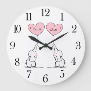 Elephants Nursery, speciaal gepersonaliseerde Twin Grote Klok