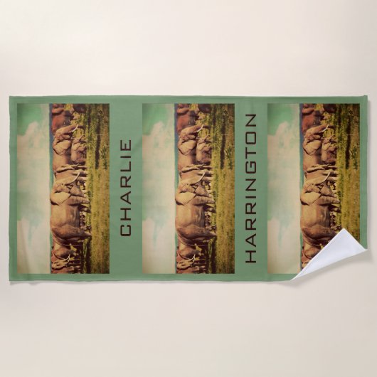 Elephants OF UW PHOTOS aangepaste badhanddoek (Voorkant)