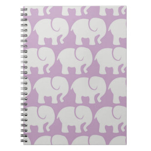 Elephants, olifantenpatroon, Paars Notitieboek