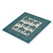 Eléphants Paisley sur Carreaux de céramique beige (Côté)