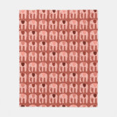 Elephants Pattern roze Red Fleece Deken (Voorkant)