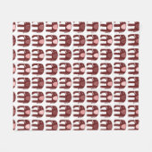 Elephants Pattern roze Red Fleece Deken (Voorkant (Horizontaal))