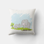 Eléphants Planète Organique Lancer Oreiller (Verso)