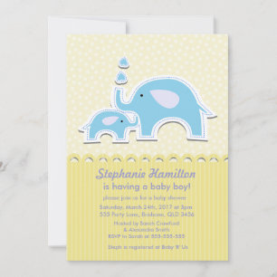 Elephants polka punts stript babyjongensdouche kaart