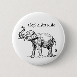Elephants-regel Ronde Button 5,7 Cm