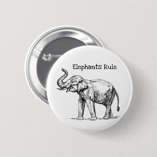 Elephants-regel Ronde Button 5,7 Cm (Voorkant /achterkant)
