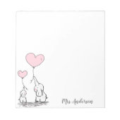 Elephants schattige moeder baby-kindernaam notitieblok (Voorkant)