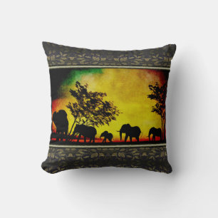 Elephants Sunset Kussen