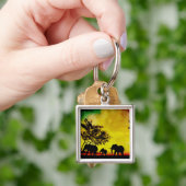 Elephants Sunset Sleutelhanger (Hand)