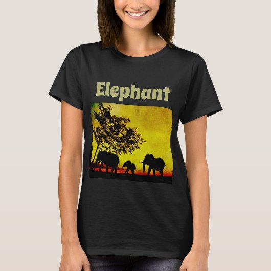 Elephants Sunset T-Shirt (Voorkant)