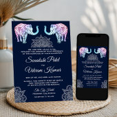 Eléphants tatoués au henné Faire-part de mariage i