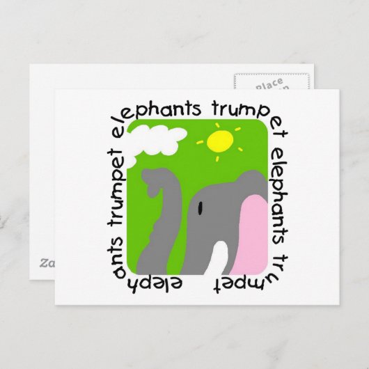 Elephants Trumpet Tshirts en Gifts Briefkaart (Voorkant / Achterkant)