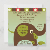 Elephants-uitvindingen van Retro Big Party Kaart (Achterkant)