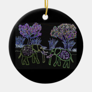 Elephants vergeet nooit Ornaments Keramisch Ornament