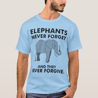 Elephants vergeten nooit t-shirt
