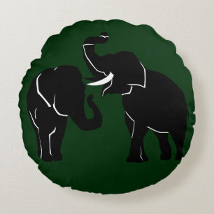 Elephants voor aangepaste kleuren rondom loods rond kussen