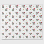 Elephants voor kerstwinterdieren cadeaupapier (Vlak)
