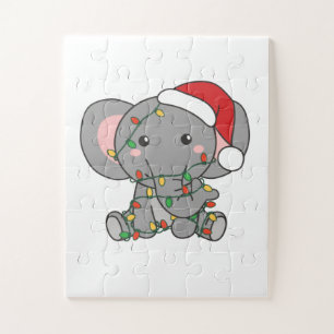 Elephants voor kerstwinterdieren legpuzzel