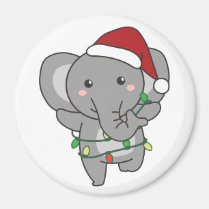 Elephants voor kerstwinterdieren magneet