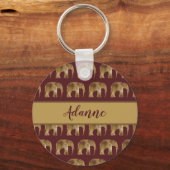  Elephants voor rood en goud Sleutelhanger (Voorkant)